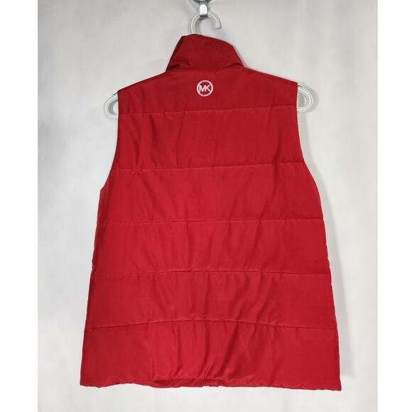 Michael Kors MK Red Full Zip Quilted Puffer Vest, Sleeveless, Pockets, Women's M - Picture 5 of 9